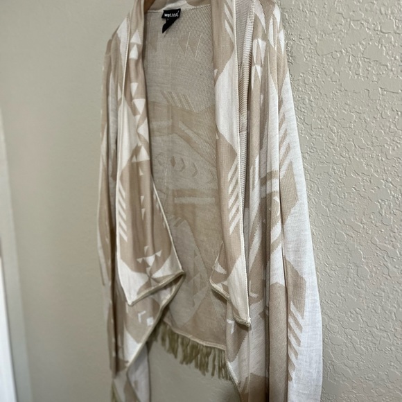 Wet seal ladies Aztec print fringe open cardigan large - Picture 4 of 7